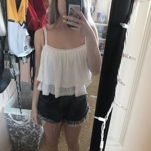 Pacsun L.A Hearts White Flowy Tank Top